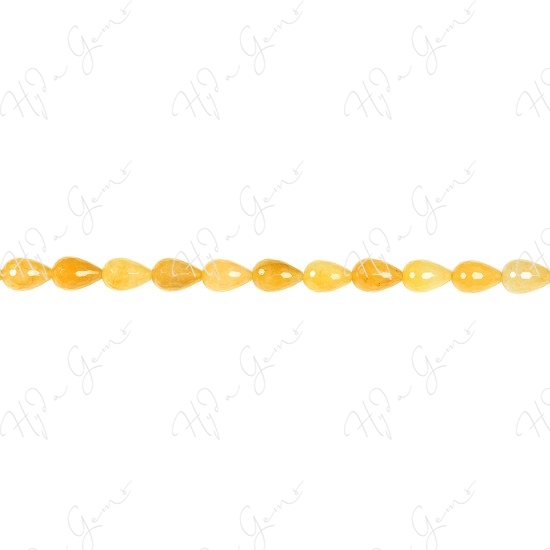 Yellow Quartz Faceted Drop Beads