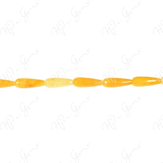 Yellow Quartz Faceted Drop Beads