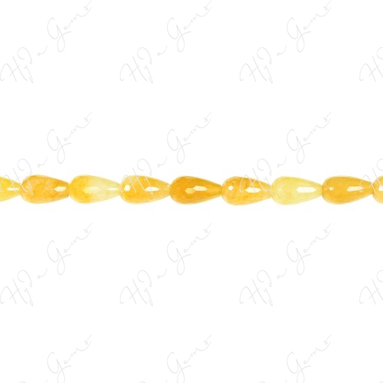 Yellow Quartz Faceted Drop Beads