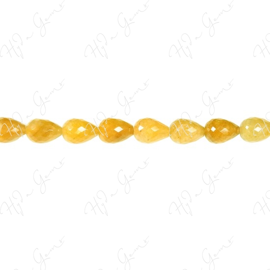 Yellow Quartz Faceted Drop Beads