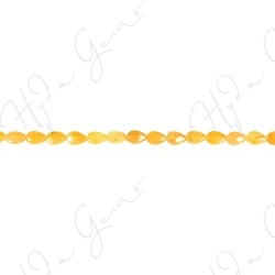 Yellow Quartz Faceted Pear Beads