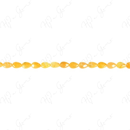 Yellow Quartz Faceted Pear Beads