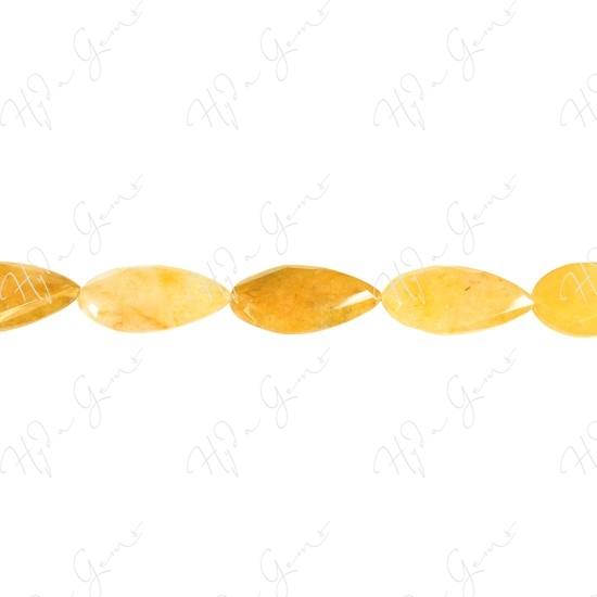 Yellow Quartz Faceted Pear Beads