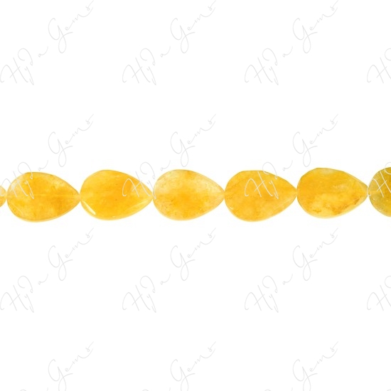 Yellow Quartz Faceted Pear Beads