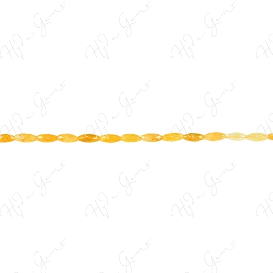 Yellow Quartz Faceted Rice Beads