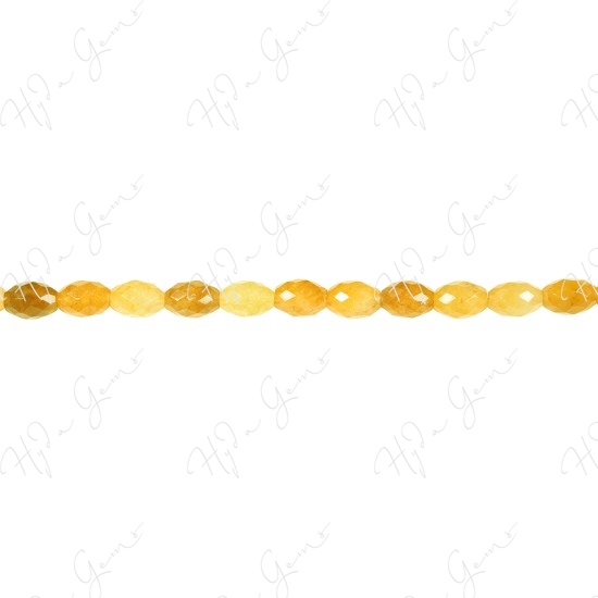 Yellow Quartz Faceted Rice Beads