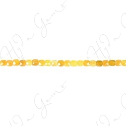 Yellow Quartz Faceted Flat Square Beads