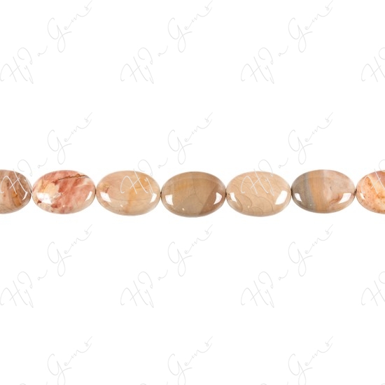 African Agate Flat Oval Beads