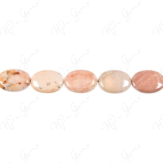 African Agate Flat Oval Beads