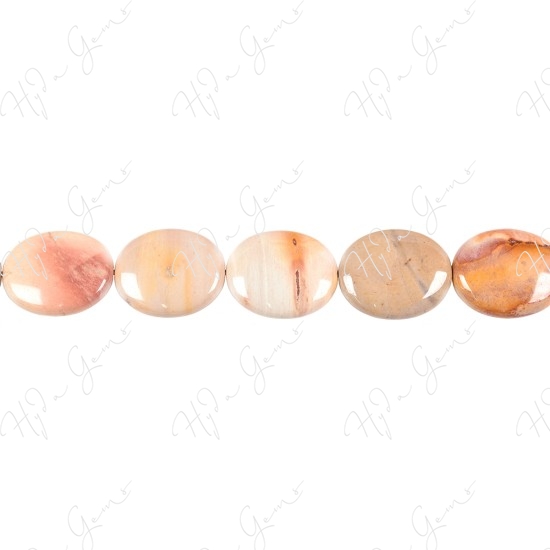 African Agate Flat Oval Beads