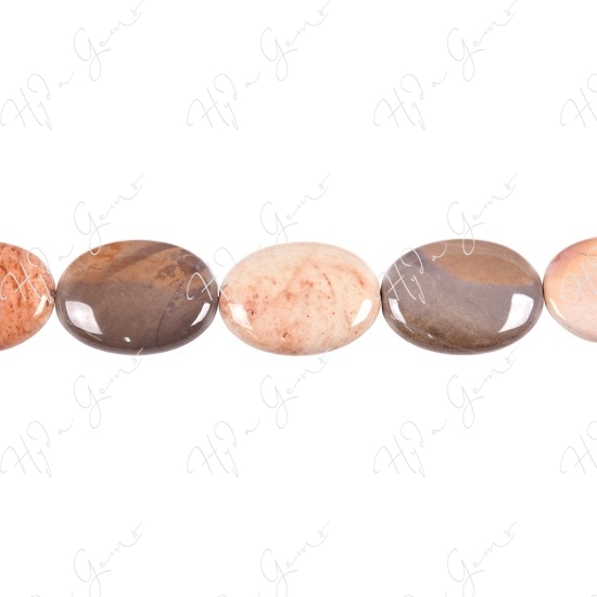 African Agate Flat Oval Beads