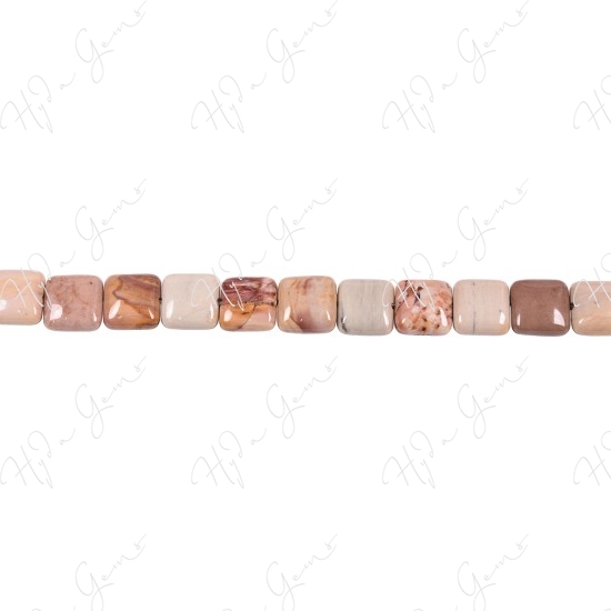 African Agate Flat Square Beads