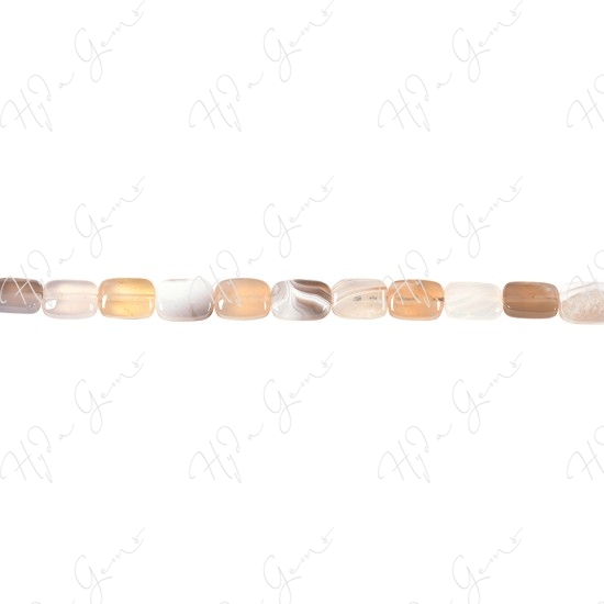 Multi-Color Agate Flat Rectangle Beads