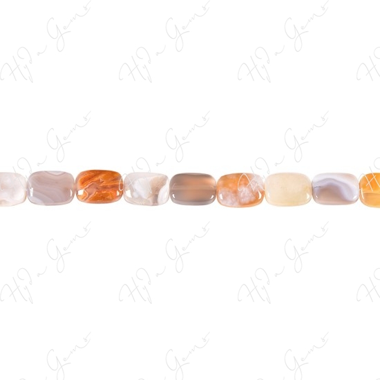 Multi-Color Agate Flat Rectangle Beads