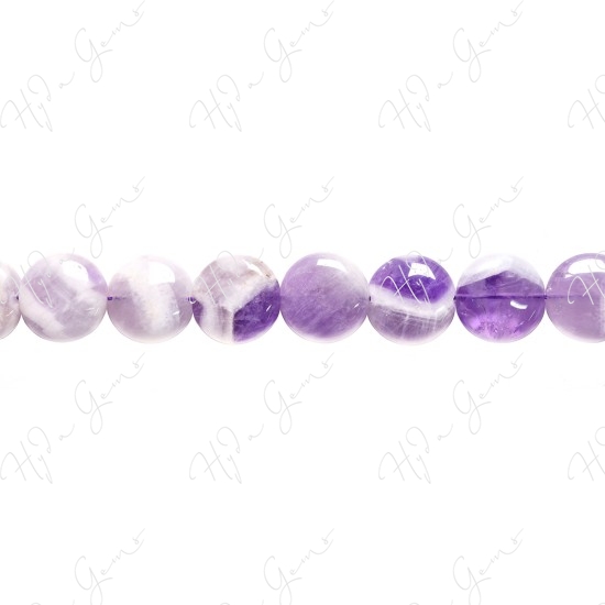 Amethyst Quartz Coin Beads