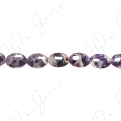 Amethyst Quartz Flat Oval Beads