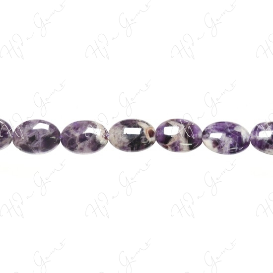 Amethyst Quartz Flat Oval Beads