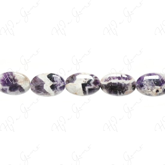 Amethyst Quartz Flat Oval Beads