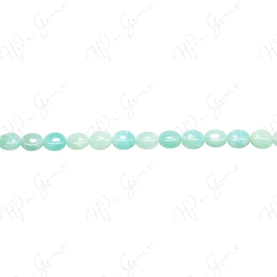 Amazonite Multi-Color Flat Oval Beads