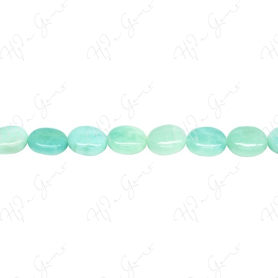 Amazonite Multi-Color Flat Oval Beads