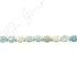 Aquamarine Multi-Color Flat Oval Beads