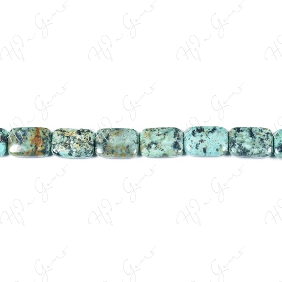 African Turquoise Flat Rectangle Beads