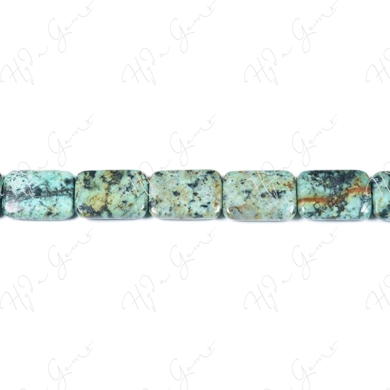 African Turquoise Flat Rectangle Beads