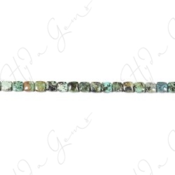 African Turquoise Flat Square Beads