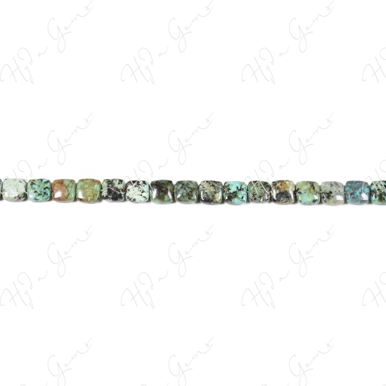 African Turquoise Flat Square Beads