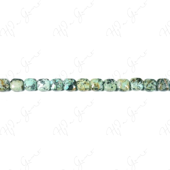 African Turquoise Flat Square Beads