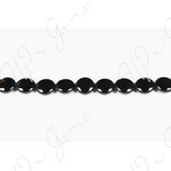 Black Agate Coin Beads