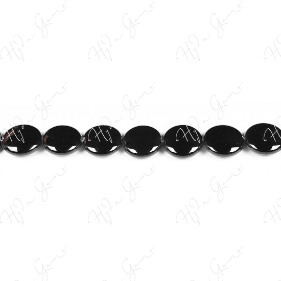 Black Agate Coin Beads