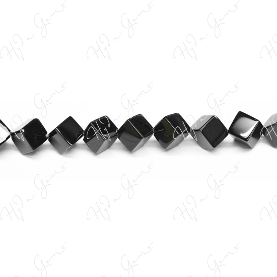 Black Agate Cube Beads