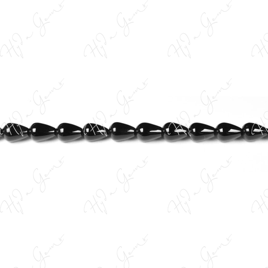 Black Agate Drop Beads