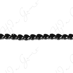 Black Agate Heart Beads