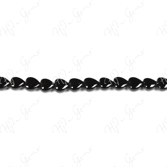 Black Agate Heart Beads