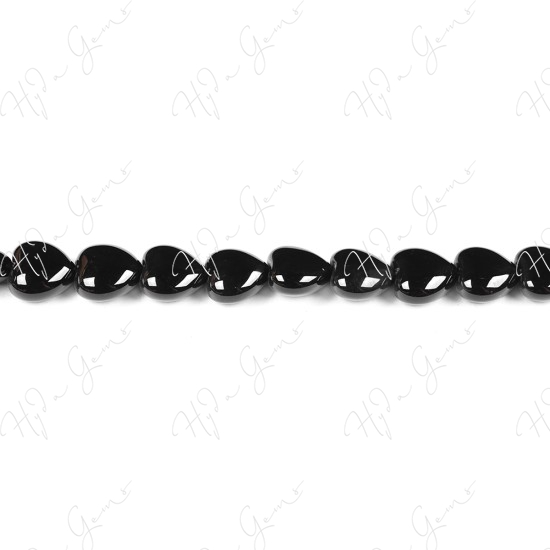 Black Agate Heart Beads