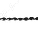 Black Agate Flat Oval Beads