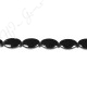 Black Agate Flat Oval Beads