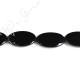 Black Agate Flat Oval Beads