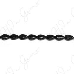 Black Agate Pear Beads