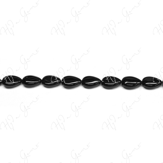 Black Agate Pear Beads