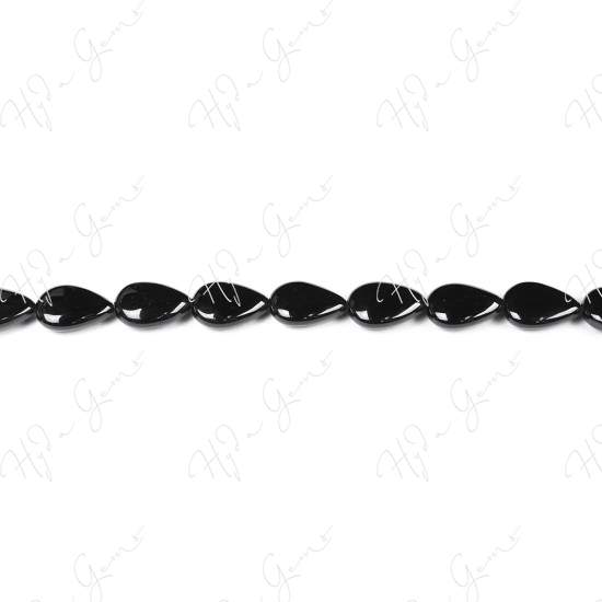 Black Agate Pear Beads