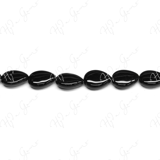 Black Agate Pear Beads