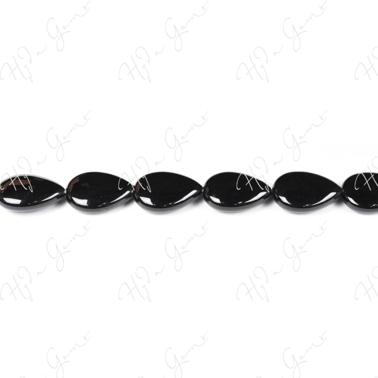 Black Agate Pear Beads