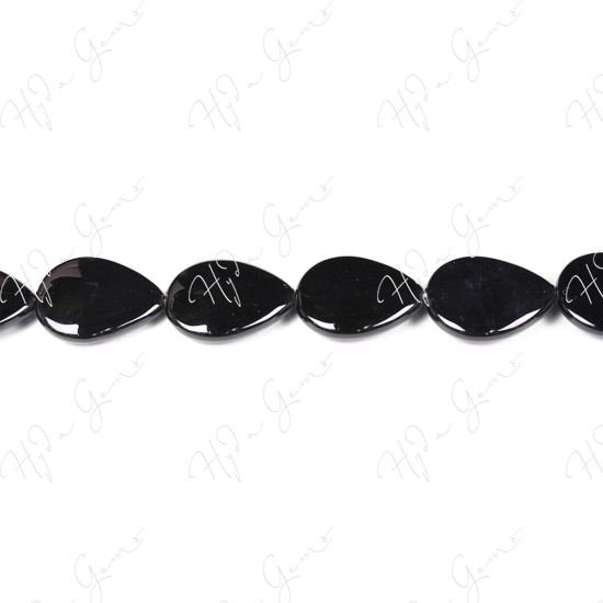 Black Agate Pear Beads