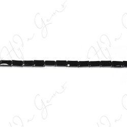 Black Agate Flat Rectangle Beads