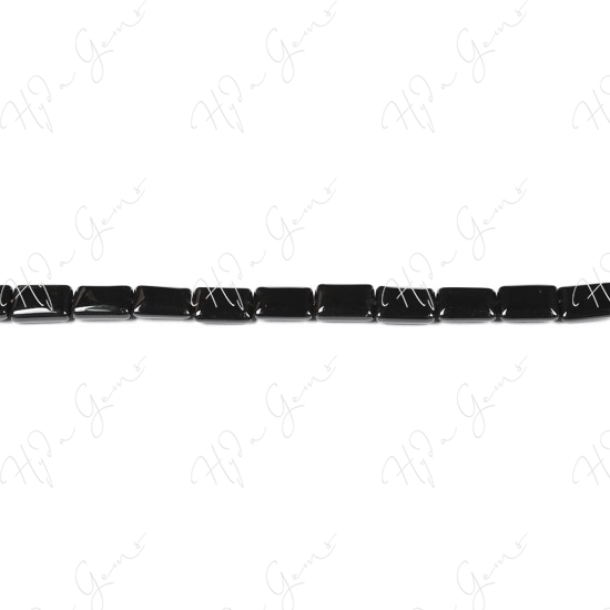 Black Agate Flat Rectangle Beads