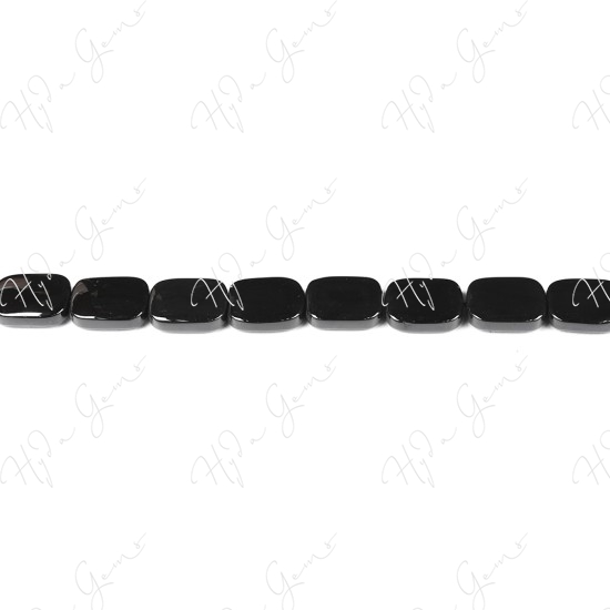 Black Agate Flat Rectangle Beads