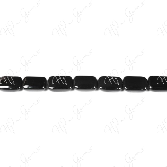 Black Agate Flat Rectangle Beads